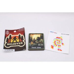 Bigfoot Sasquatch Believer Vinyl Sticker Set and 3D Magnet Wildman Collector NEW